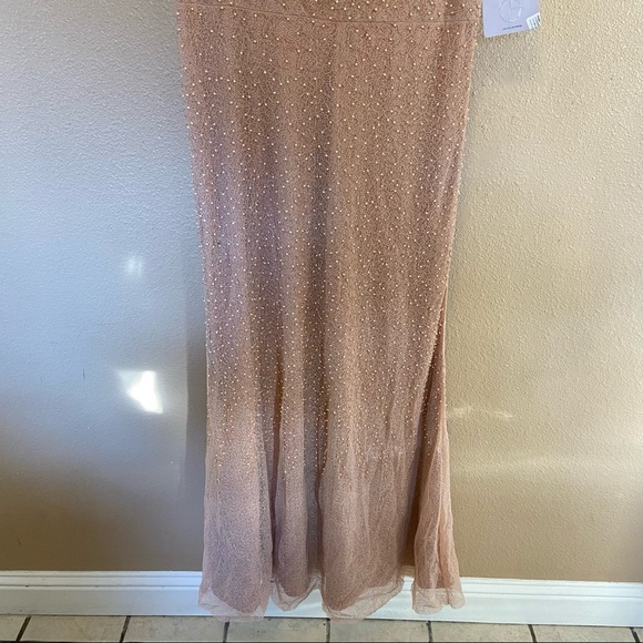 JS Collections Rose Cowl Neck Beaded Sequin Dress - Picture 4 of 11